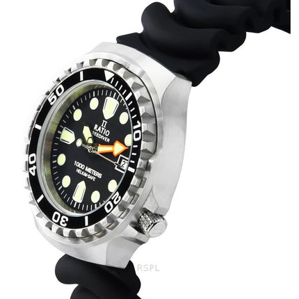 Ratio FreeDiver Version 02 Helium Safe 1000M Sapphire Quartz Black Dial 1038EF102V-BLK-V02 Men's Watch