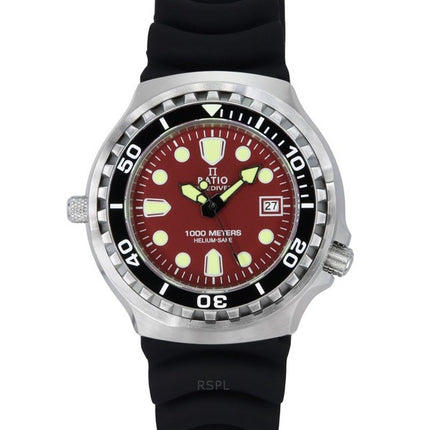 Ratio FreeDiver Version 02 Helium Safe 1000M Sapphire Quartz Red Dial 1038EF102V-RED-V02 Men's Watch