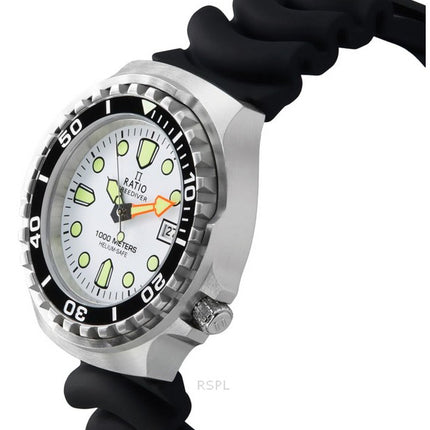 Ratio FreeDiver Version 02 Helium Safe 1000M Sapphire Quartz White Dial 1038EF102V-WHT-V02 Men's Watch