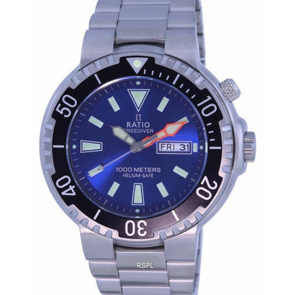 Ratio FreeDiver Blue Dial Stainless Steel Quartz 1050HA93-12V-BLU 1000M Men's Watch