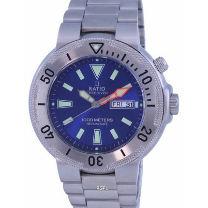 Ratio FreeDiver Blue Dial Stainless Steel Quartz 1050MD93-12V-BLU 1000M Men's Watch