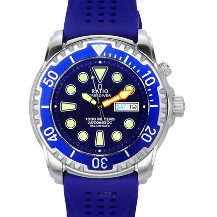 Ratio FreeDiver Version 02 Helium Safe 1000M Sapphire Automatic Blue Dial 1068HA90-34VA-BLU-V02 Men's Watch