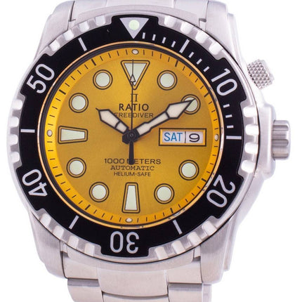 Ratio FreeDiver Helium-Safe 1000M Sapphire Automatic 1068HA96-34VA-YLW Men's Watch