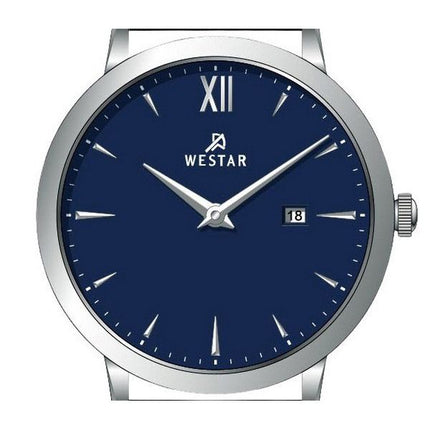 Westar Profile Leather Strap Blue Dial Quartz 50214STN104 Men's Watch