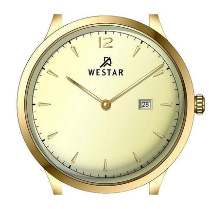 Westar Profile Leather Strap Light Champagne Dial Quartz 50217GPN122 Men's Watch