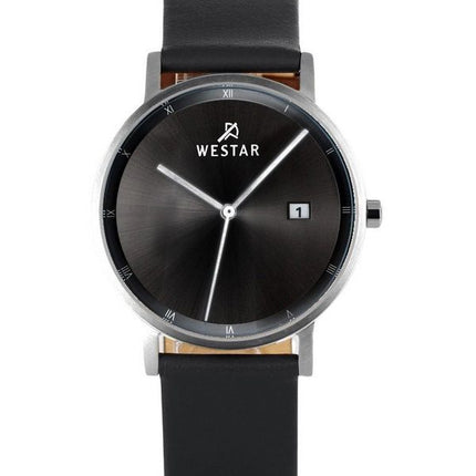 Westar Profile Leather Strap Black Dial Quartz 50221STN103 Men's Watch