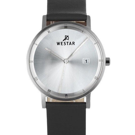 Westar Profile Leather Strap Silver Dial Quartz 50221STN107 Men's Watch