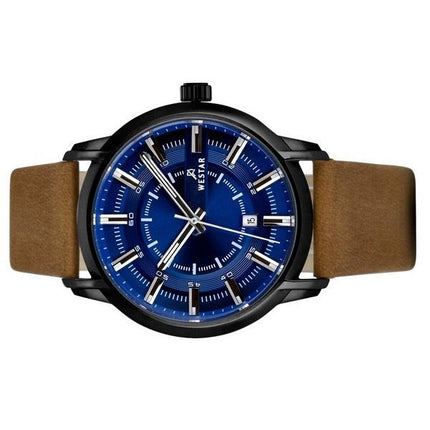 Westar Profile Leather Strap Blue Dial Quartz 50228BBN184 Men's Watch