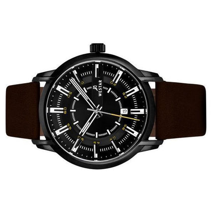 Westar Profile Leather Strap Black Dial Quartz 50228BBN523 Men's Watch