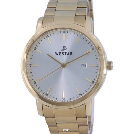 Westar Silver Dial Gold Tone Stainless Steel Quartz 50243GPN102 Men's Watch