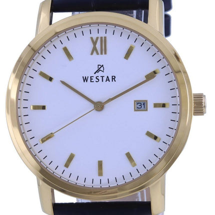 Westar White Dial Gold Tone Stainless Steel Quartz 50244 GPN 101 Men's Watch