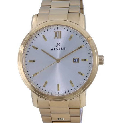 Westar Silver Dial Gold Tone Stainless Steel Quartz 50245GPN102 Men's Watch