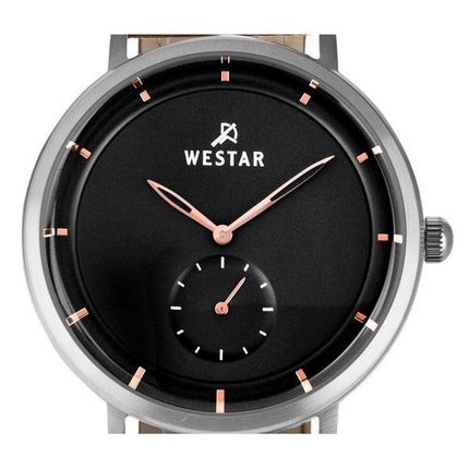 Westar Profile Leather Strap Black Dial Quartz 50246STN623 Men's Watch