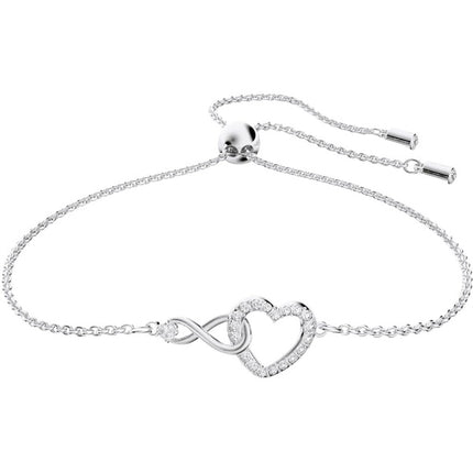 Swarovski Hyperbola Infinity And Heart Rhodium Bracelet 5524421 For Women