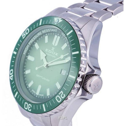 Edox SkyDiver Divers Stainless Steel Green Dial Automatic 801203VMVDN1 80120  3VM VDN1 1000M Men's Watch