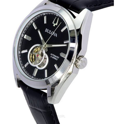 Bulova Surveyor Black Open Heart Dial Automatic 96A273 Men's Watch