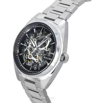 Bulova Classic Surveyor Stainless Steel Silver Skeleton Dial Automatic 96A293 Men's Watch