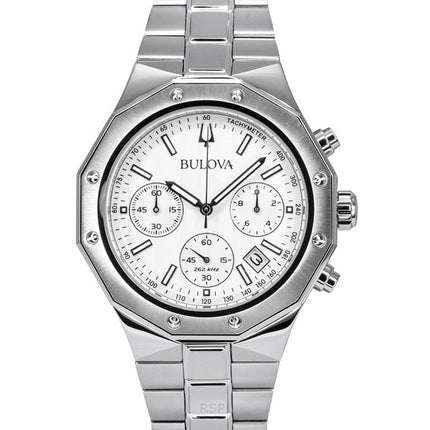 Bulova Classic Precisionist Chronograph Stainless Steel Silver Dial Quartz 96B408 100M Men's Watch