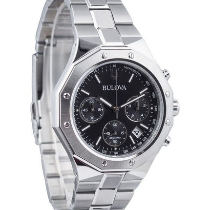 Bulova Classic Precisionist Octagon Chronograph Stainless Steel Black Dial Quartz 96B410 100M Men's Watch