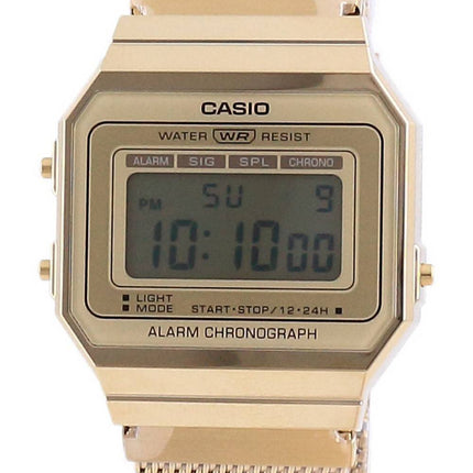 Casio Youth Vintage Gold Tone Stainless Steel Digital A700WMG-9A Unisex Watch