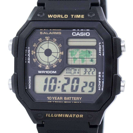 Casio Youth Series Digital World Time AE-1200WH-1BVDF AE-1200WH-1BV Men's Watch