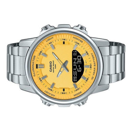 Casio Analog Digital Combination Stainless Steel Yellow Dial Quartz AMW-880D-9AV Men's Watch