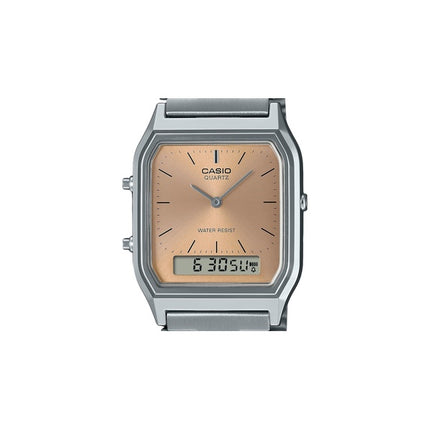 Casio Vintage Analog Digital Light Copper Dial Dual time Quartz AQ-230A-4AMQY Unisex Watch