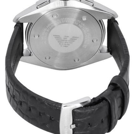Emporio Armani Claudio Chronograph Black Leather Strap Black Dial Quartz AR11542 Men's Watch
