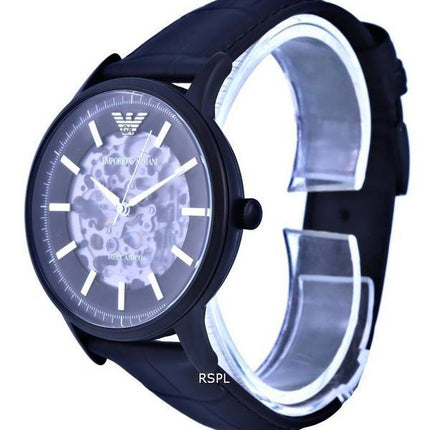 Emporio Armani Skeleton Leather Black Dial Automatic AR60042 Men's Watch