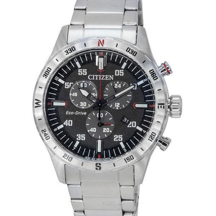 Citizen Eco-Drive Chronograph Stainless Steel Black Dial AT2520-89E 100M Men's Watch