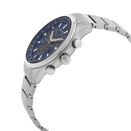 Citizen Eco-Drive Super Titanium Chronograph Blue Dial AT2530-85L 100M Men's Watch