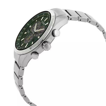 Citizen Eco-Drive Super Titanium Chronograph Green Dial AT2530-85X 100M Men's Watch