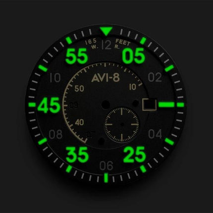 AVI-8 Spitfire Type 300 Midnight Chrome Black Dial Automatic AV-4073-33 Mens Watch With Extra Strap