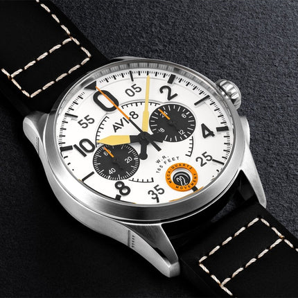 AVI-8 Spitfire Lock Chronograph Imperial War Museums Edition Bethlem White Dial Quartz AV-4089-0B Men's Watch