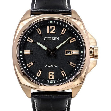 Citizen Eco-Drive Sport Luxury Endicott Leather Strap Black Dial AW1723-02E 100M Men's Watch