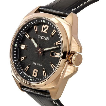 Citizen Eco-Drive Sport Luxury Endicott Leather Strap Black Dial AW1723-02E 100M Men's Watch