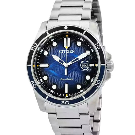 Citizen Marine Stainless Steel Blue Dial Eco-Drive AW1810-85L 100M Men's Watch