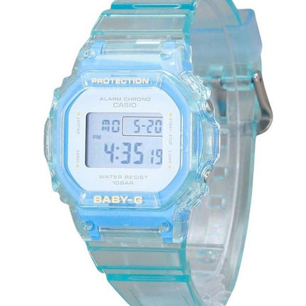 Casio Baby-G Digital Summer Jelly Transparent Light Blue Resin Strap Quartz BGD-565SJ-2 100M Women's Watch