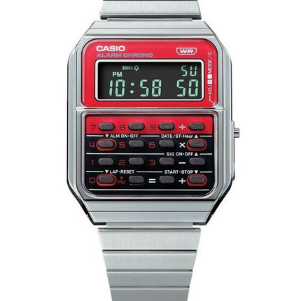 Casio Vintage Heritage Colors Digital Stainless Steel Quartz CA-500WE-4B Unisex Calculator Watch