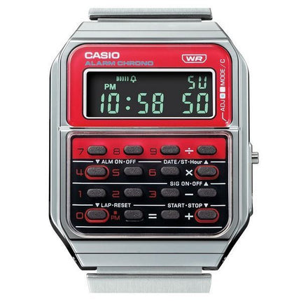 Casio Vintage Heritage Colors Digital Stainless Steel Quartz CA-500WE-4B Unisex Calculator Watch