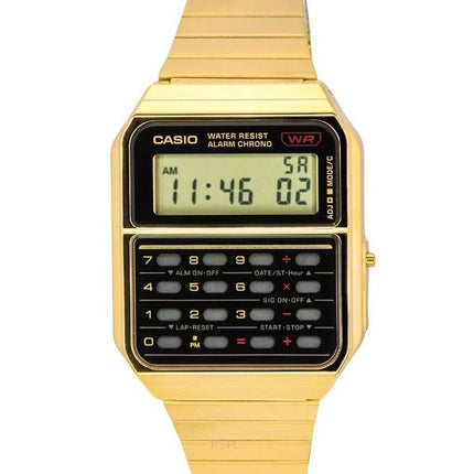 Casio Vintage Digital Calculator Gold Tone Stainless Steel Quartz CA-500WEG-1A Men's Watch