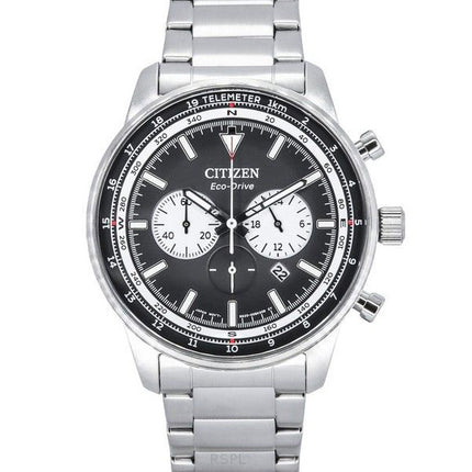 Citizen Eco-Drive Chronograph Stainless Steel Black Dial CA4500-91E 100M Men's Watch