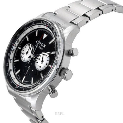 Citizen Eco-Drive Chronograph Stainless Steel Black Dial CA4500-91E 100M Men's Watch