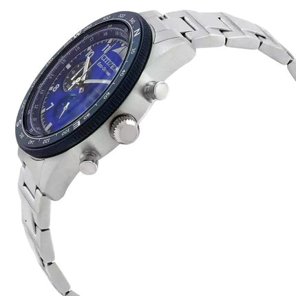 Citizen Eco-Drive Chronograph Stainless Steel Blue Dial CA4554-84L 100M Men's Watch