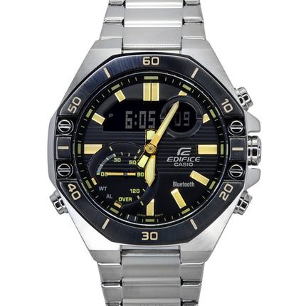 Casio Edifice Analog Digital Smartphone Link Stainless Steel Black Dial Quartz ECB-10DB-1A9 100M Men's Watch