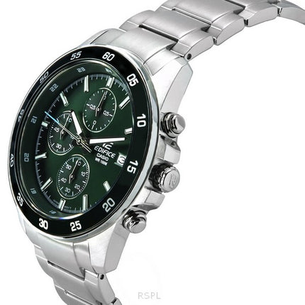 Casio Edifice Analog Standard Chronograph Stainless Steel Green Dial Quartz EFR-526D-3A 100M Men's Watch