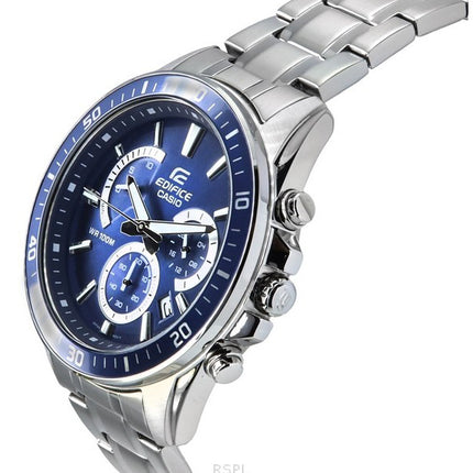 Casio Edifice Analog Standard Chronograph Stainless Steel Blue Dial Quartz EFR-552D-2A 100M Men's Watch