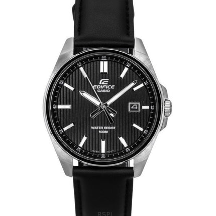 Casio Edifice Analog Tough Leather Strap Black Dial Quartz EFV-150L-1A 100M Men's Watch