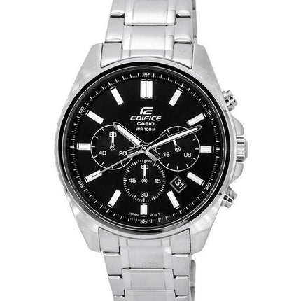 Casio Edifice Standard Chronograph Stainless Steel Black Dial Quartz EFV-650D-1A 100M Men's Watch