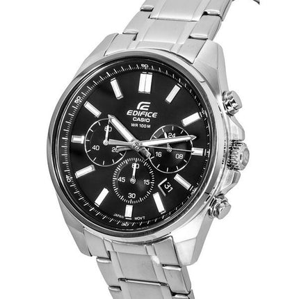 Casio Edifice Standard Chronograph Stainless Steel Black Dial Quartz EFV-650D-1A 100M Men's Watch